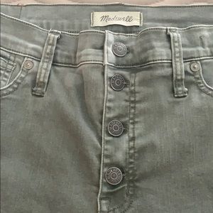Madewell 9” high rise skinny jeans army green 31